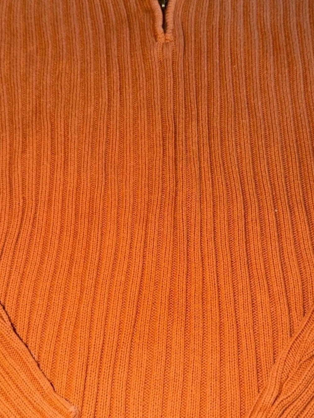 Covington Ribbed Zip Neck Sweater Size Medium Orange